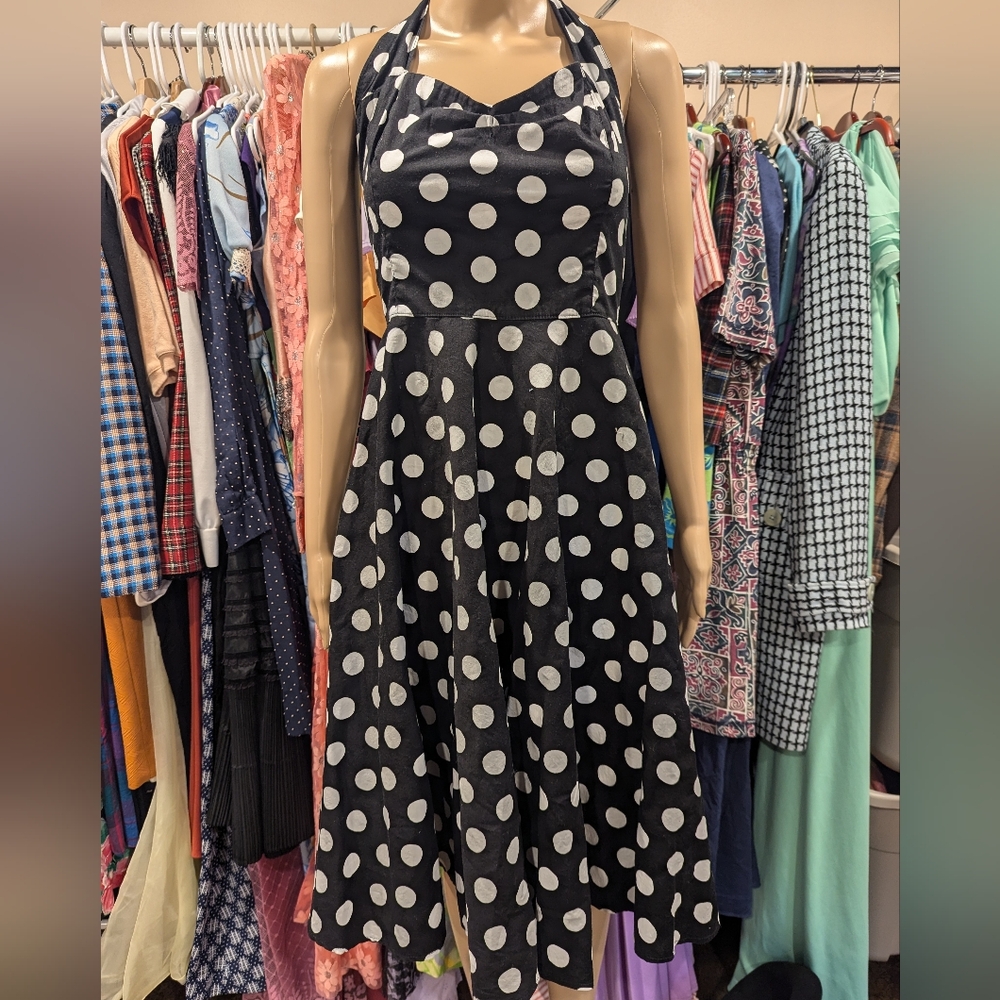 Hell Bunny retro polka dot halter dress